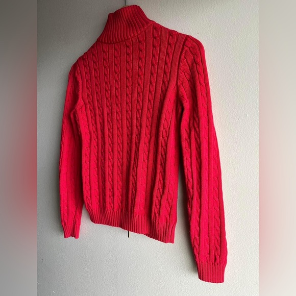 Lauren Ralph Lauren Women’s Red Full Zip Long Sleeve Pockets Sweater Size XS - Picture 5 of 13